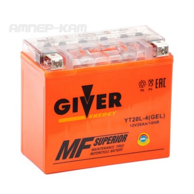 Аккумулятор GIVER ENERGY 12V/20Ач (YT20L-4) GEL