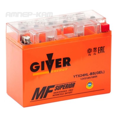 Аккумулятор GIVER ENERGY 12V/21Ач (YTX24HL-BS) GEL