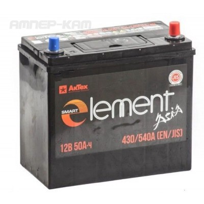 Аккумулятор Smart ELEMENT Asia 6СТ-50.0 LЗ (60B24L) тонк.кл.