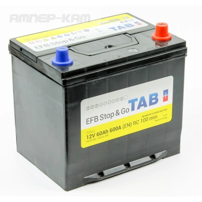 Аккумулятор TAB EFB Stop&Go 6СТ-60.0 (55D23L) яп. ст/бортик