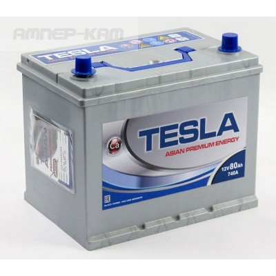 Аккумулятор TESLA ASIAN PREMIUM ENERGY 6СТ-80.1 бортик